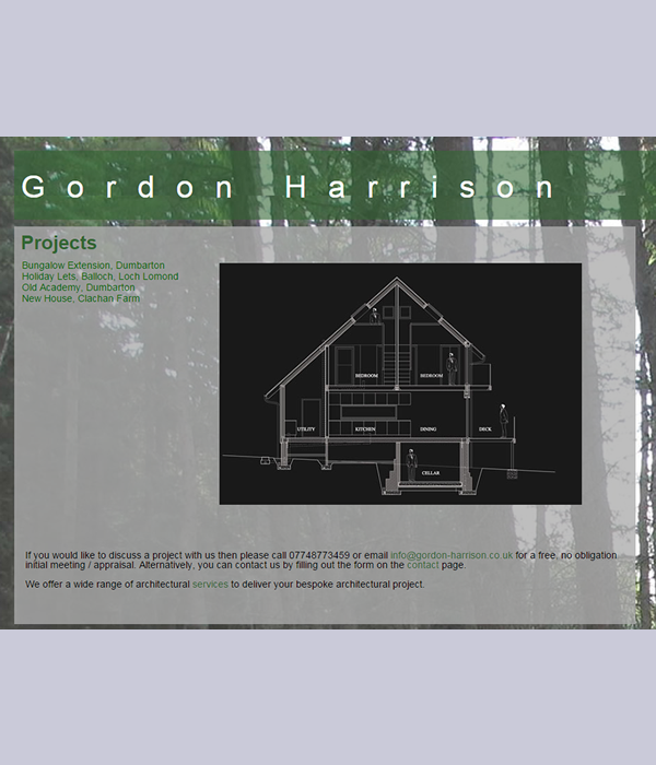 screenshot of project page on Gordon Harrison website